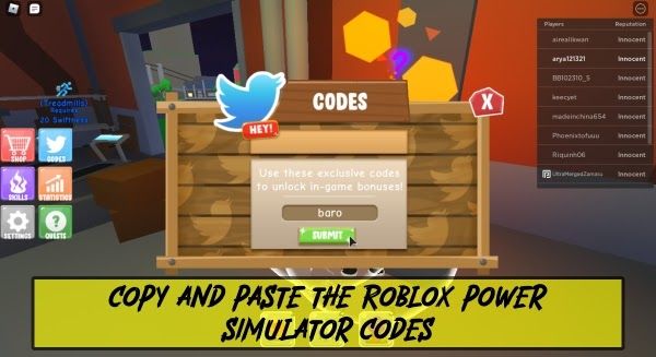 Roblox Power Simulator Kodlarını Kopyalayıp Yapıştırın