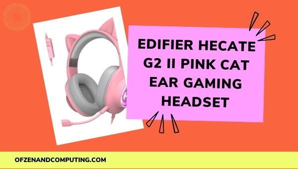 Fone de ouvido para jogos com orelha de gato rosa Edifier HECATE G2 II