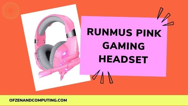 Fone de ouvido rosa para jogos RUNMUS