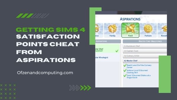 Zdobywanie Sims 4 punktów satysfakcji Cheat z aspiracji 