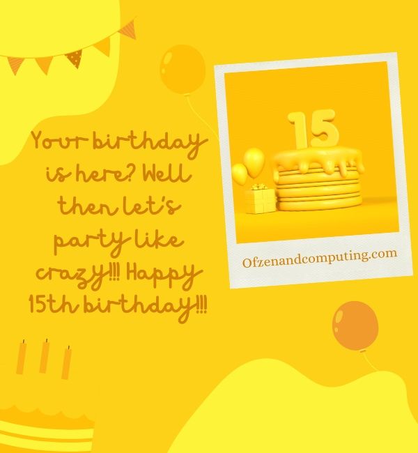 Instagram İçin Komik 15. Doğum Günü Altyazıları (2022)