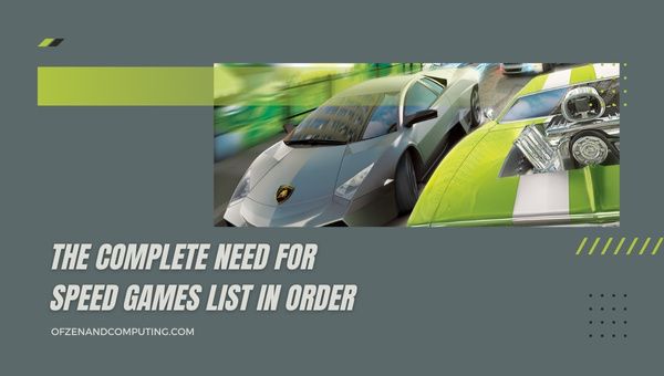 Kompletna lista gier Need For Speed w kolejności (1994–2024) 