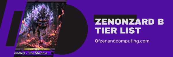 Zenonzard B -tasoluettelo (2023)