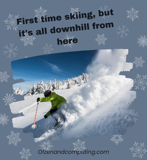 Подписи в Instagram о первом катании на лыжах (2024)