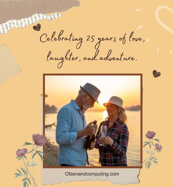 Napisy z okazji 25. rocznicy ślubu na Instagramie (2024)