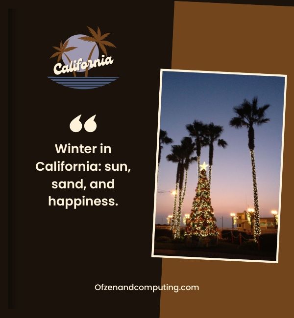 Leyendas navideñas de California para Instagram (2023)