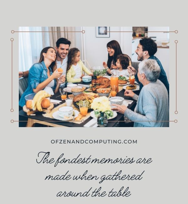 Bildunterschriften zum Familienessen für Instagram (2023)