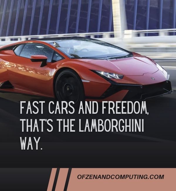 คำบรรยายตลกๆ ของ Lamborghini สำหรับ Instagram (2024)