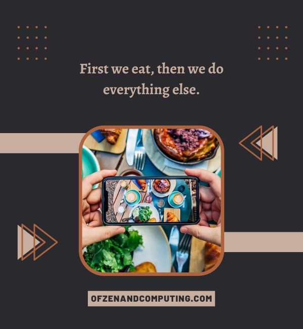 Leyenda de Instagram para blogs de comida