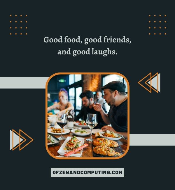 Leyenda de Instagram para comida con amigos