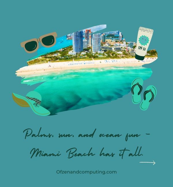 Miami Beach-Untertitel für Instagram (2023)