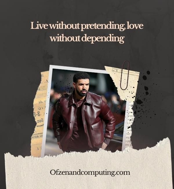 Legendas do Instagram de Drake sobre a vida