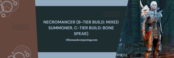 Necromancer (B-tason rakennus: Mixed Summoner, C-Tier Build: Bone Spear)
