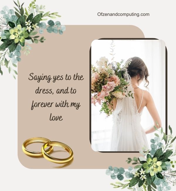 Podpisy dotyczące sukien ślubnych na Instagramie (2024)