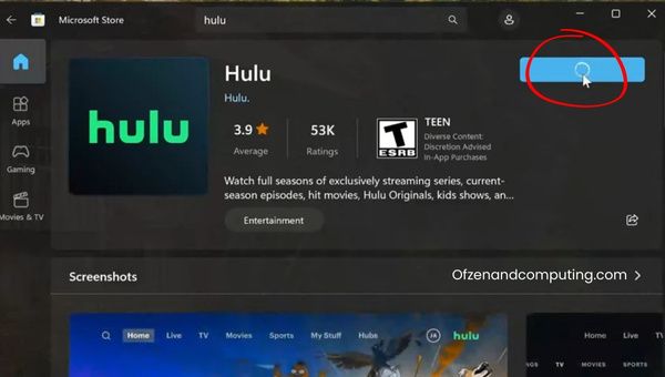 Aktualisieren Sie die Hulu-App
