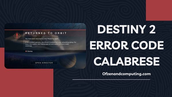 Destiny 2-Fehlercode Calabrese in [cy] beheben [10 Profi-Tipps]