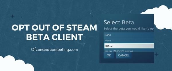 Opt Out Of Steam Beta client - Fix Steam Error Code E2