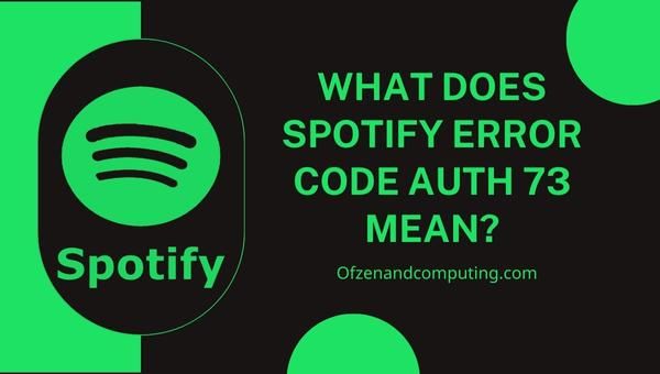¿Qué significa el código de error de Spotify Auth 73?