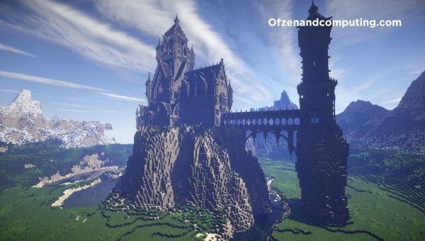 Minecraft-ภูเขา-ปราสาท-ไอเดีย